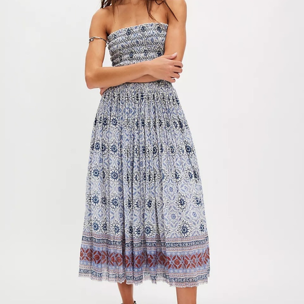 FREE PEOPLE FP ONE Ravenna Printed Convertible Maxi Skirt/Strapless Dress